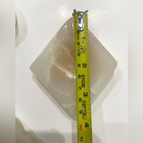 Vintage MCM Set 4 Onyx Alabaster Paper Weight Ashtray Spade Diamond Heart Club - Picture 11 of 13